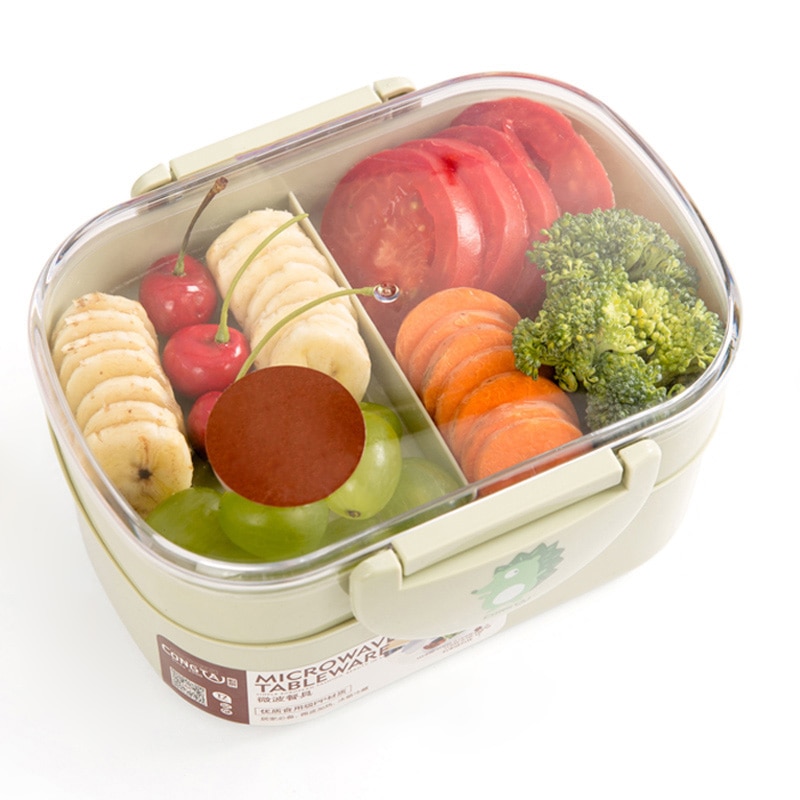 TUUTH Lunchbox Plastic Magnetron Draagbare Dubbele Laag Voedsel Container Fruit Opslag Voor Picknick School Kantoormedewerkers