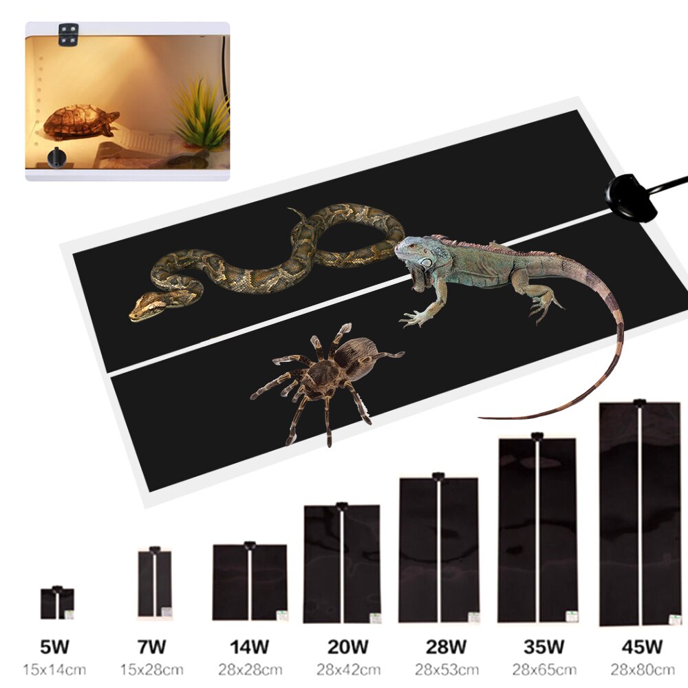 5-45W Terrarium Reptiles Heat Mat Climbing Pet Warm Heating Pads Adjustable Temperature Controller Mats Reptiles Supplies