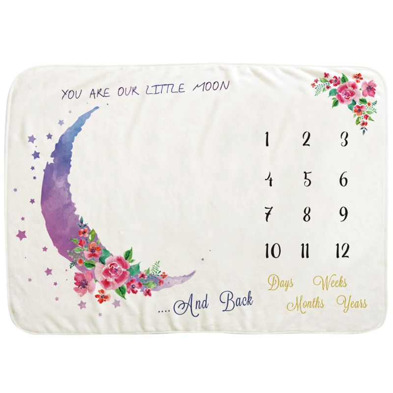 Infant Monthly Record Growth Milestone Blanket Newborn Photography Props Cloth: 5