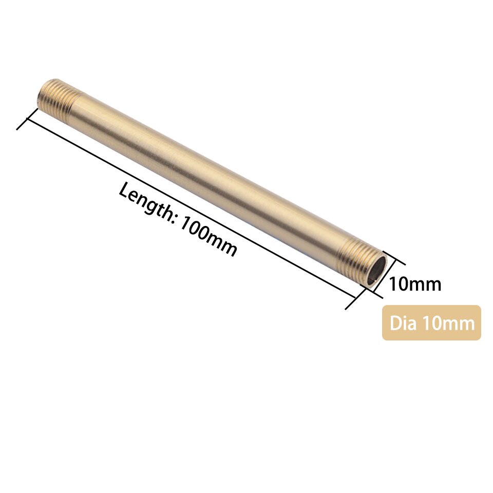2 stk lige stang  m10 m12 m16 hule ydre tandrør længde 100mm bordlampe lysekrone krystal lampe forlænget seler