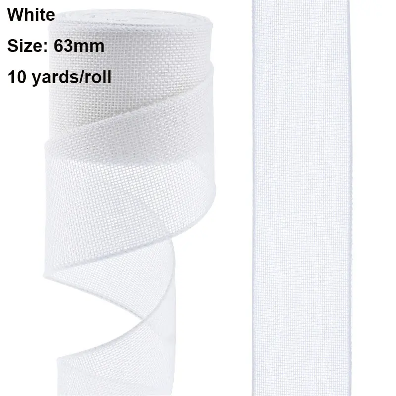 10 meter 63mm säckvävsband trådband enfärgat tygband för gör-det-själv-pyssel julklappsband krans festdekor: Antik mässing