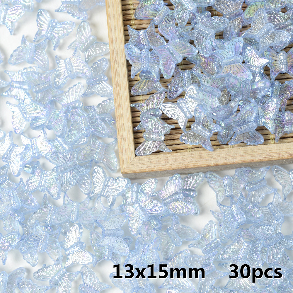 IYOE – mélange de perles papillon AB en cristal acrylique, perles d'espacement amples pour la fabrication de bijoux, épingle à cheveux, accessoires de bricolage faits à la main: Rose