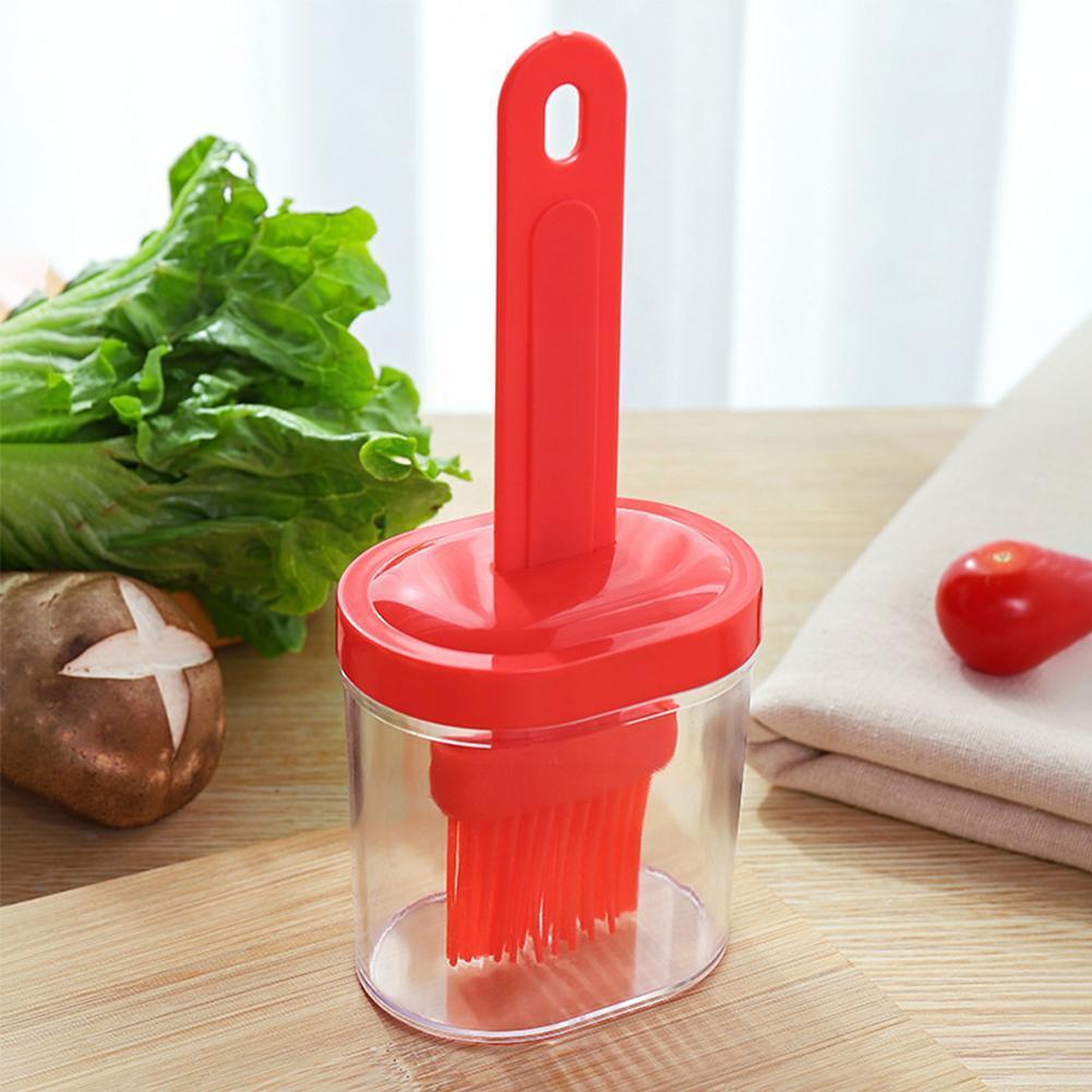 Portable Silicone Oil Brush Bottle Barbecue Brush with Tools Heat Outdoor Baking Protective Pastry Cover Resistant BBQ W9B1