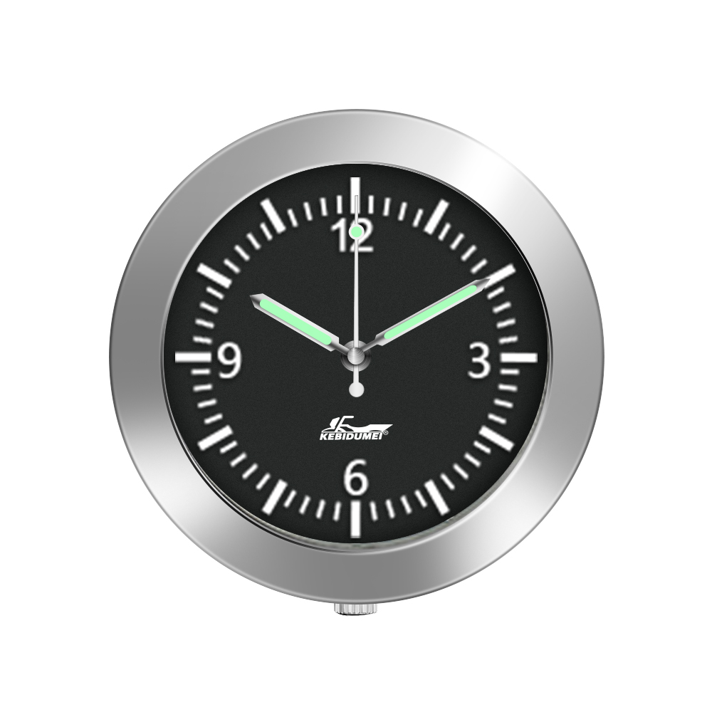 Uniwersalny okrągły zegar samochodowy Stick-na elektroniczny zegarek deska rozdzielcza Noctilucent dekoracja dla samochodów samochód Accessary: BIAŁY