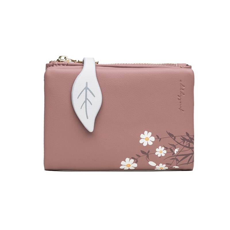 Dames korte portemonnee portemonnees leren portemonnee dames kaarthouder dames portemonnee clutch houder telefoontasje lief meisje: Camee