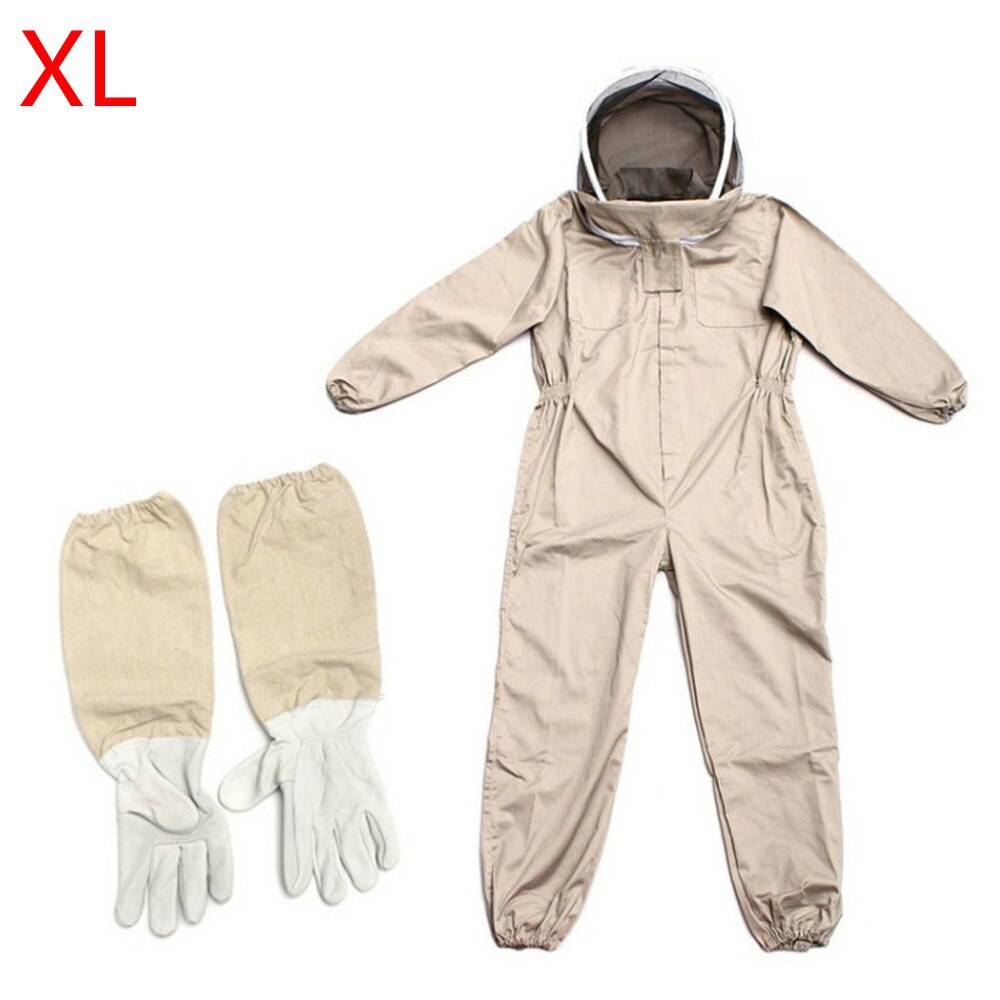 1 Juego de traje de apicultura Unisex, ropa de protección contra abejas con capucha + guantes L-3XL suministros para granjeros