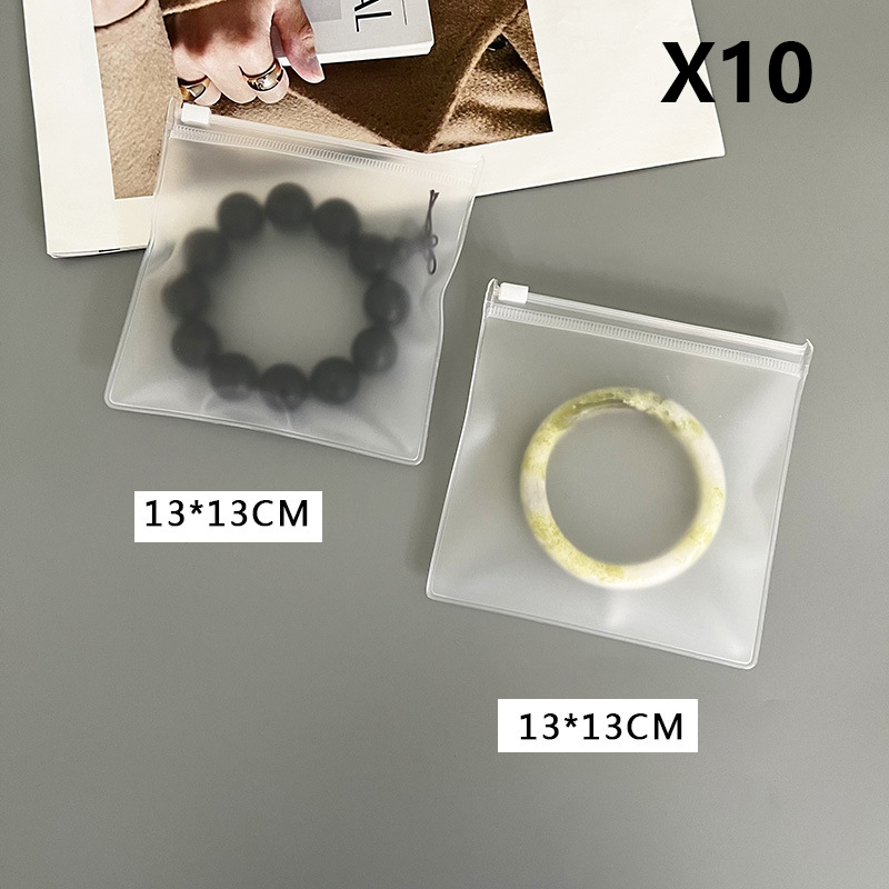 10 stuks transparante, matte, kleine plastic zakjes met ritssluiting, sieradenopbergzakjes, doorzichtige eva-zakjes met zelfsluitende sluiting.