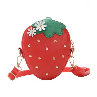 Zomerse crossbody tas, schattige aardbeivormige schoudertas met felle kleur voor dames en meisjes: Rood