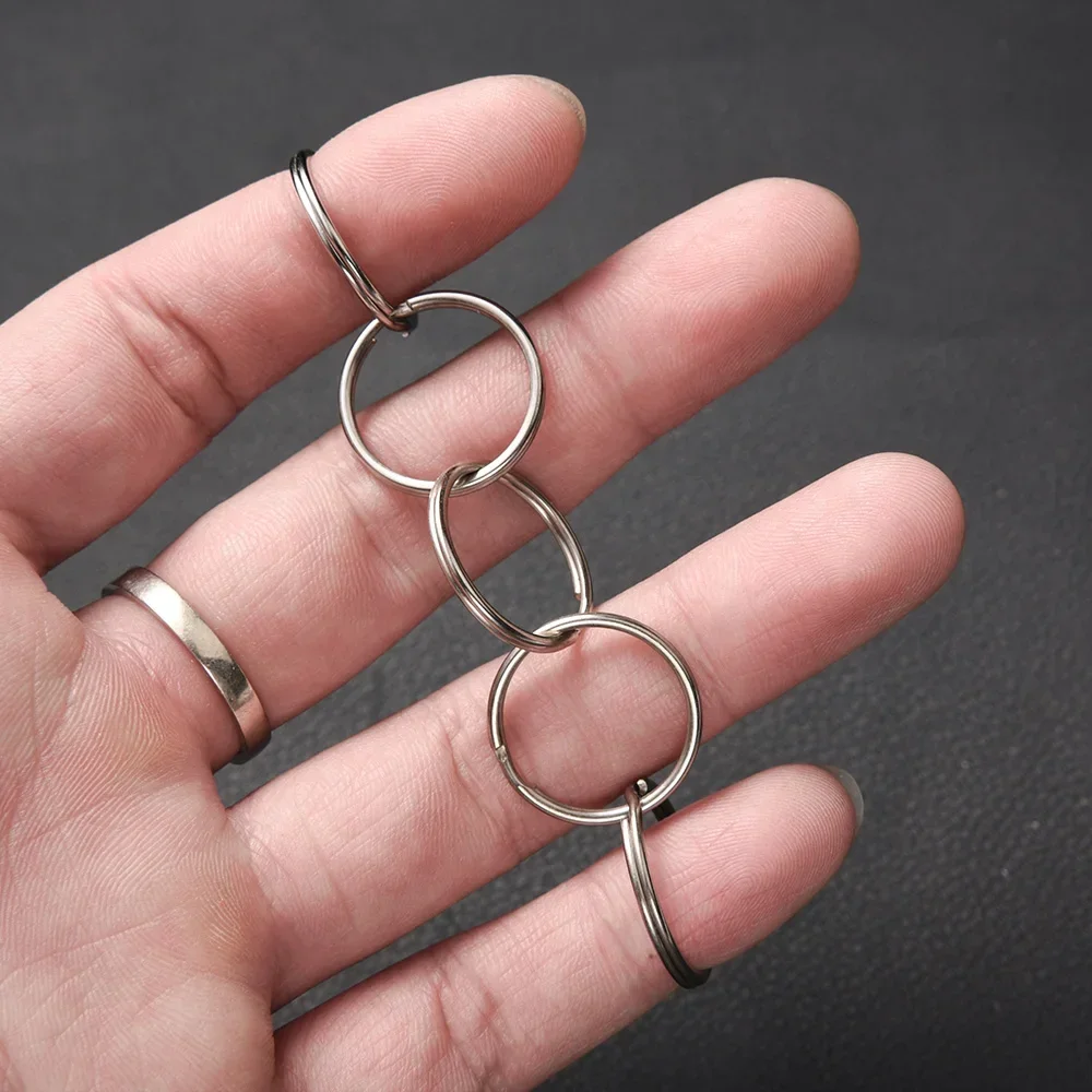 Stainless Steel Key Rings Round Flat Line Split Rings Car Keyrings Jewelry Making Metal Keychains Circle DIY Findings