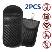 Black RFID Signal Blocking Anti Theft Pouch Key Case For Keyless Entry Car Acc