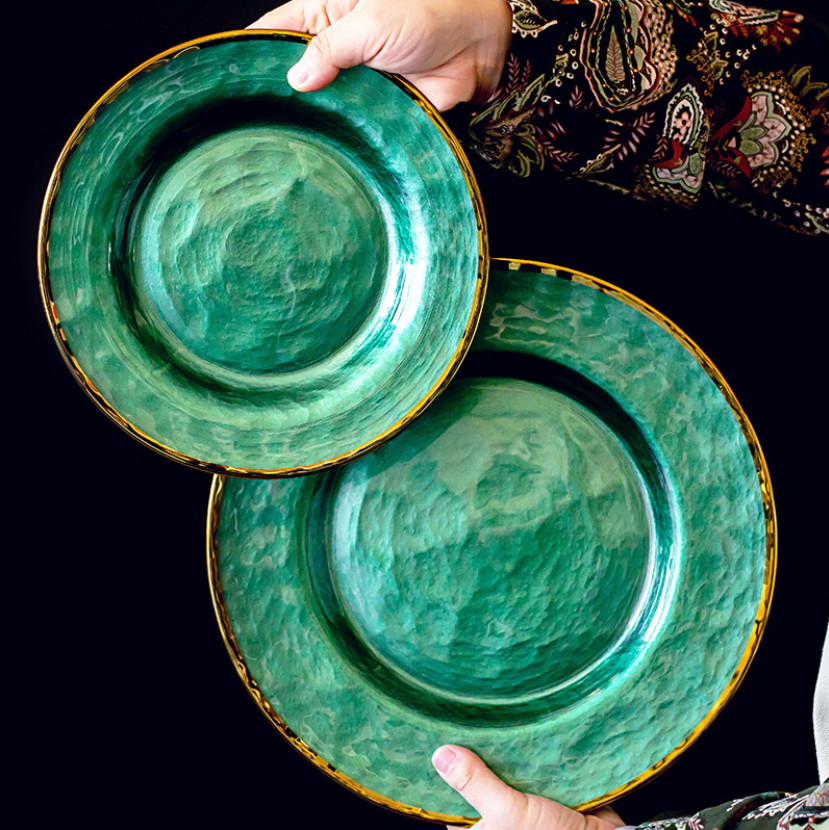 Esmeralda Phnom Penh-plato de desayuno para pan, vajilla para fruta, postre, plato de cerámica , platos de cena para suministros de cocina