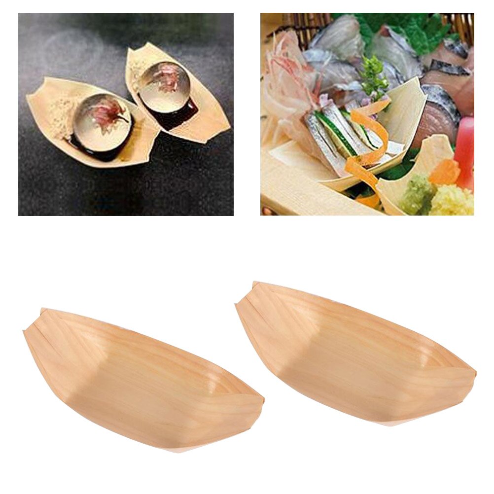 Food Tray Wooden Disposable Food Serving Tray Snack Tray for Food Trucks Restaurants Caterers: As ShownSize 1