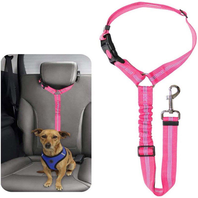 Duurzaam Hoofdsteun Pet Seat Riem Hond Auto Veiligheid Gordels Hond Autostoel Veilig Riem Verstelbaar Met Elastische Bungee Buffer