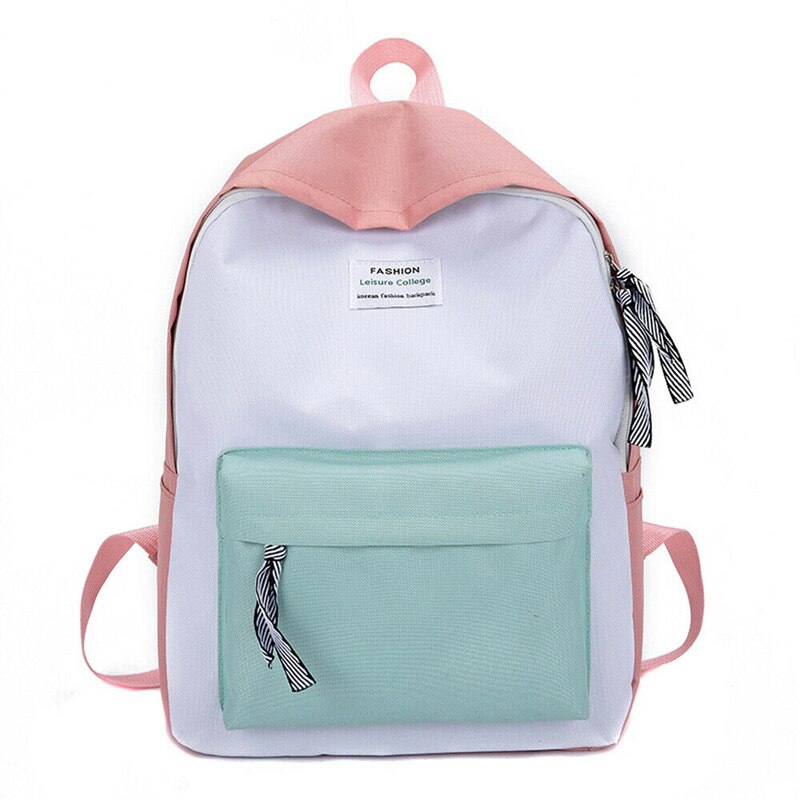 Women Canvas Backpack Travel Bookbag School Bag Laptop Rucksack Mochila for Teenage Girl: Pink