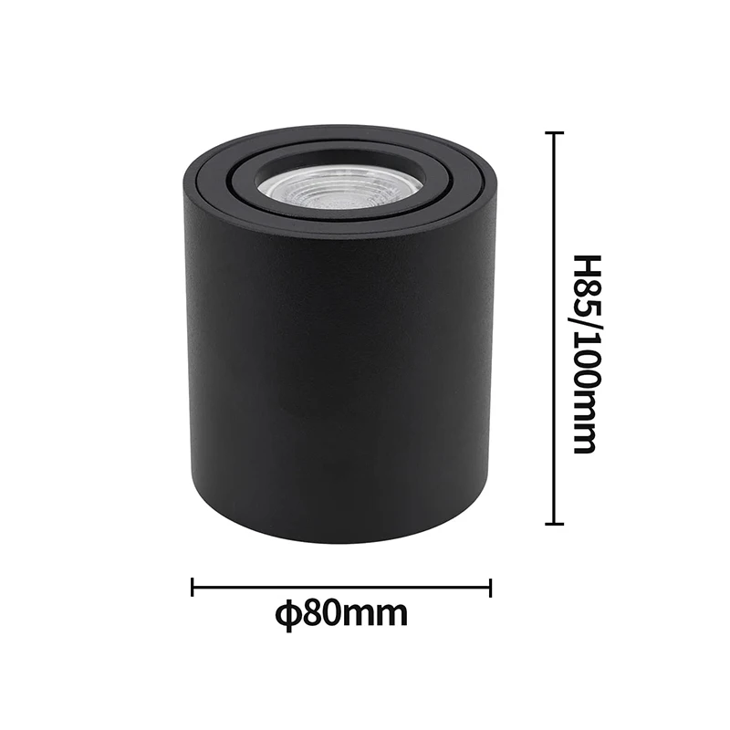 Spotlight  gu10 -armatur rund led-påbygget loftspotlight  gu 10 halogenpære cylinderformet nedadrettet lampearmatur 220v: Orange / Sort