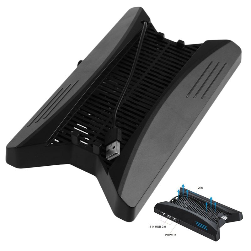 OOTDTY Charging Station Cooling Fans Ventilation Vertical Stand With HUB2.0 For PS4 Pro