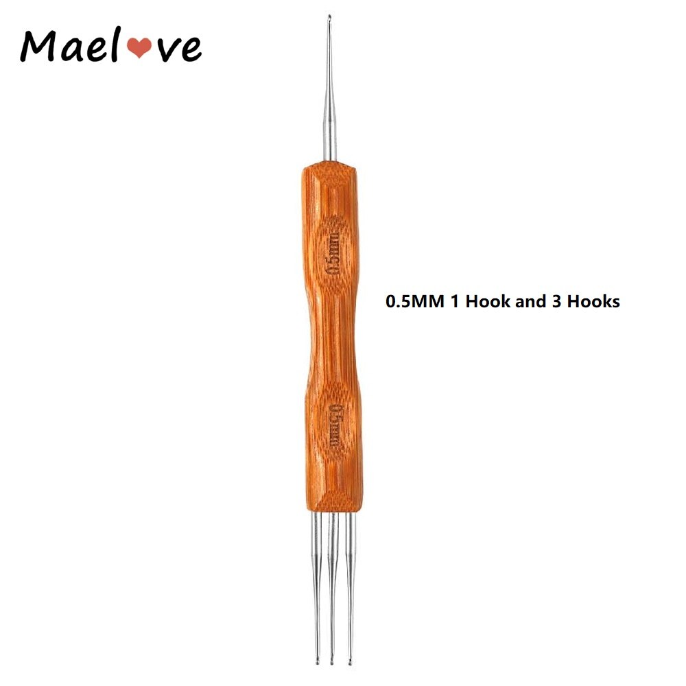Maelove 0.5/0.75mm dreadlocks virkkauskoukkua dreadlock virkkauskoukun lukko neula punos käsityö hiustenpidennykset pelottaville hiuksille