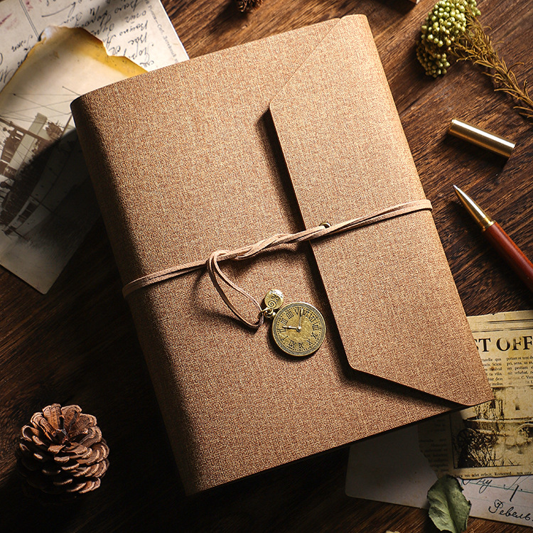 Álbum de fotos DIY, libro de recuerdos de cuero, película de papel Kraft, álbum de fotos conmemorativo, almacenamiento de sobres, álbum autoadhesivo de