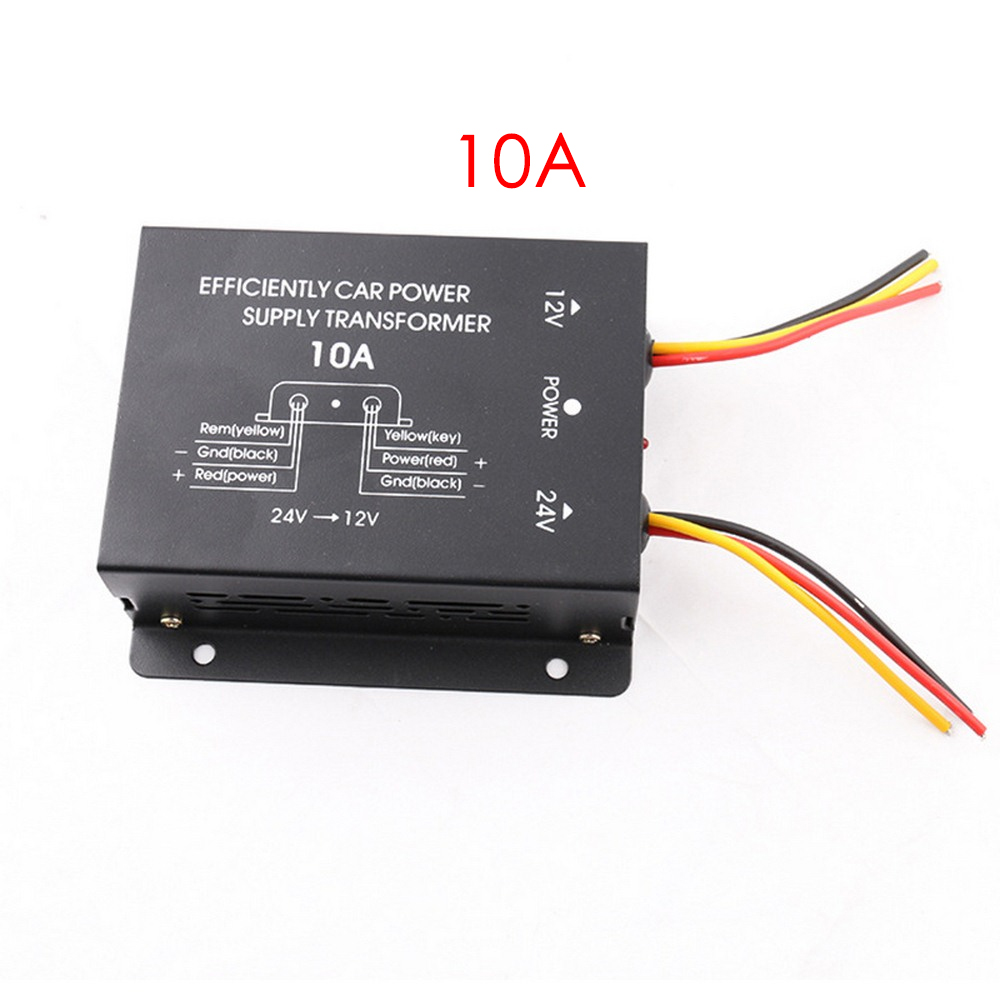 DC 24V To 12V 15A Car Power Supply Buck Transformer Converter Truck Bus DVD Audio Modification Efficient Vehicle Power Buck