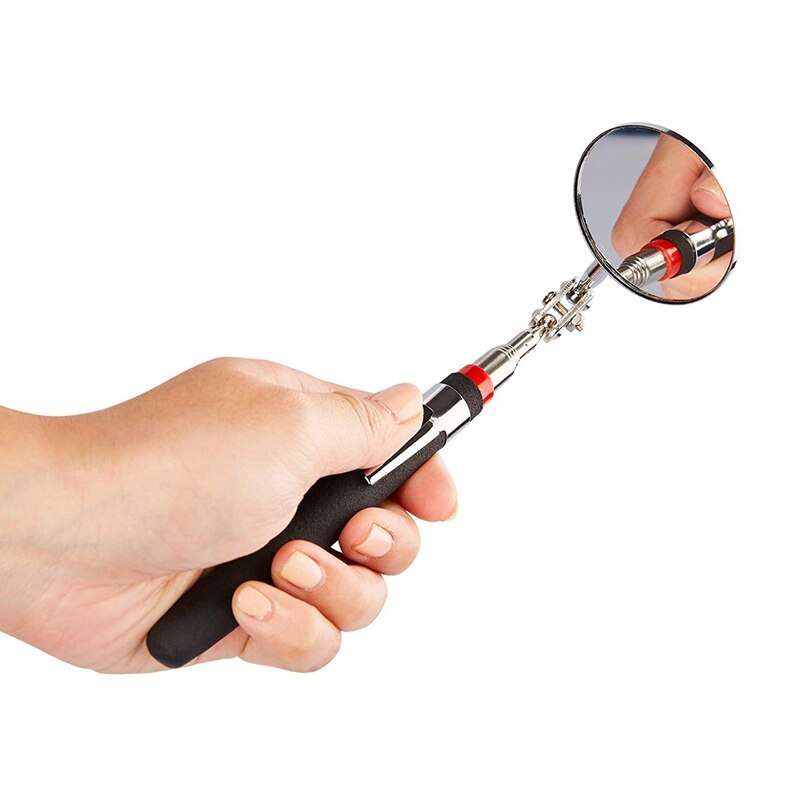 SHGO -2-Pack Round 2-Inch Telescoping Inspection Mirror,Extends Up To 24.5 Inches,Black