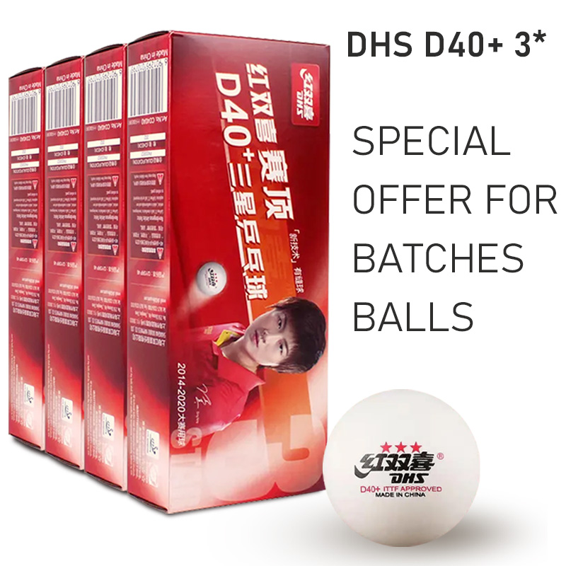 DHS Tischtennis-Gummi D40+, 3-Sterne-Tischtennisbälle, weißes ABS, langlebig, runder Tischtennis, professionelle Massenverkäufe
