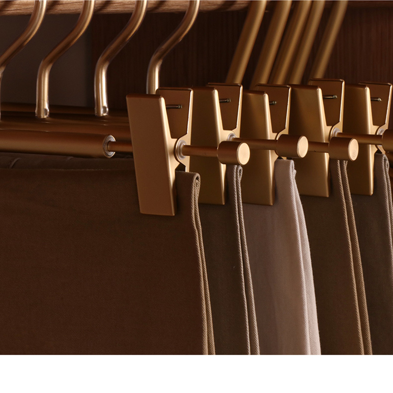 5 st mattguldfärgade byxgalgar halkfria metallgalgar platsbesparande klädbyxor torkställning för förvaring