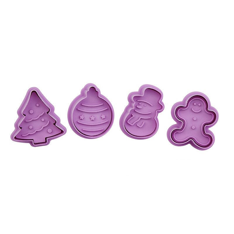 4 Stks/set Cookie Stempel Cutters Biscuit Mallen Vormen 3D Cookie Plunger Cutter Diy Bakvorm Gereedschap Gingerbread Cookie Cutters: 1