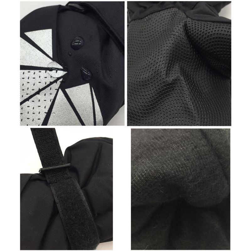 freundlicher Winter Warme Handschuhe Jungen Mädchen Geometrische Druck Dicken Fäustlinge Winddicht Wasserdichte draussen Ski Handschuh