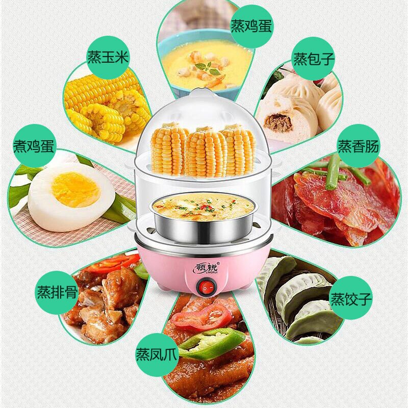 Vaporizador de huevos para microondas, mini caldera de potencia automática para el hogar, de acero inoxidable, para desayuno, microondas para huevos