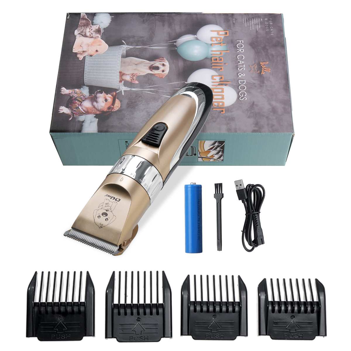 USB Dog Grooming Clippers Cordless Pet Clippers Hair Trimmer Low Noise Electric Dog Hair Cutting Machine Kit