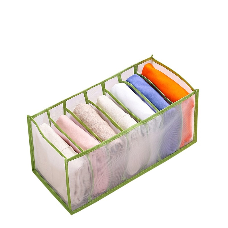 Anpassbare Jeans-Aufbewahrungsbox mit Fächern, Socken, Kleidung, Unterhosen, Schubladenteiler, Unterwäsche-Aufbewahrungsbox, Schrank-Organizer: Gelb