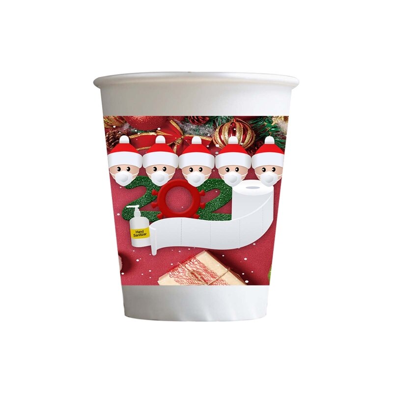 Gobelets en papier de noël, vaisselle jetable de noël, fête d'anniversaire, pique-nique, fournitures de cuisine, vaisselle, décoration: 5