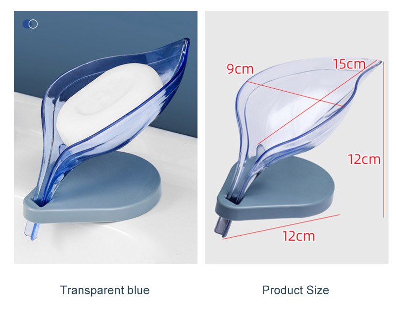 Leaf Soap Storage Rack V-Shaped Drain Soap Box Organize Non-Perforated Soap Shelf Bathroom Kitchen Accessories