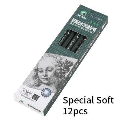 Marie's 12Pcs Charcoal Pencil For Sketch Painting Pencils Drawing Lapiz Set Stationery School Art Supplies Pencils for Students: special soft  12pcs