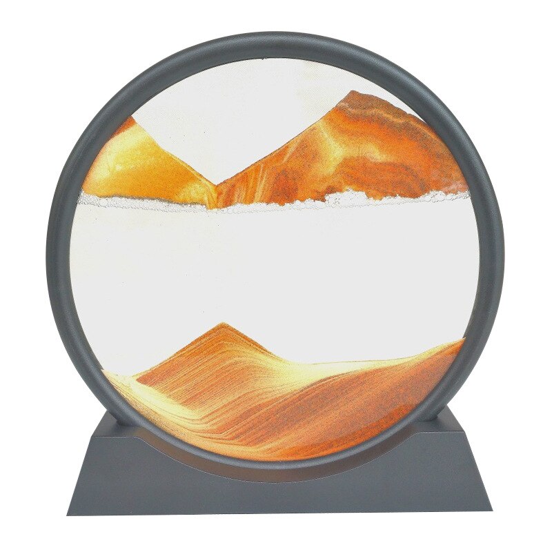 Sablier 3D avec étagère, paysage de sable profond, peinture de sable mouvant, image d&#39;art en mouvement, décoration de bureau pour la maison: F / 12 inch