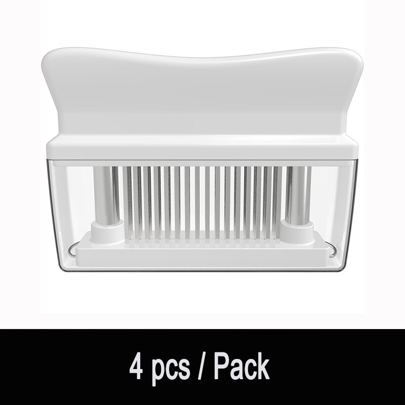 48 Blades Naald Vleesvermalser Rvs Mes Vlees Beaf Steak Hamer Van Vlees Hamer Pounder Koken Gereedschap: White 4 Pcs