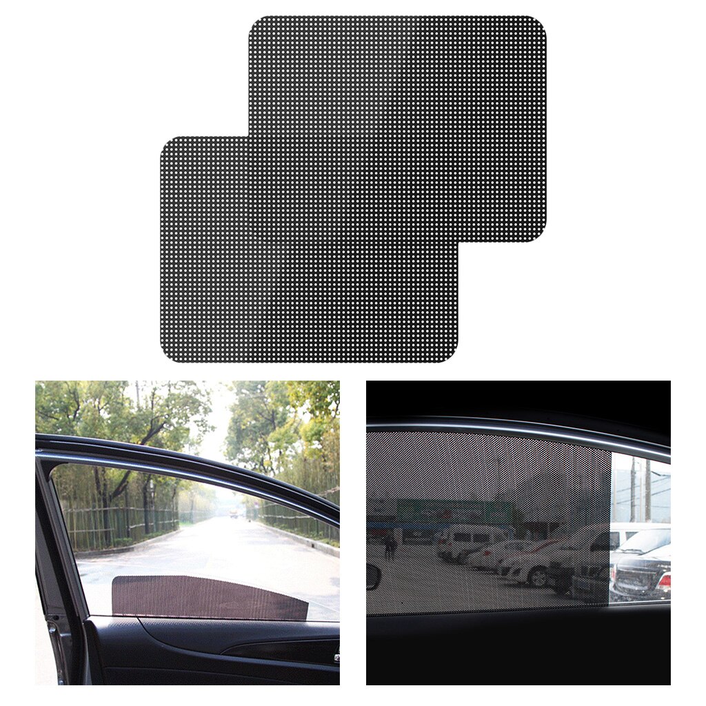 2pcs Car Auto Side Window Mesh Film Sunshade Net Sun Shade Sticker PVC Guard