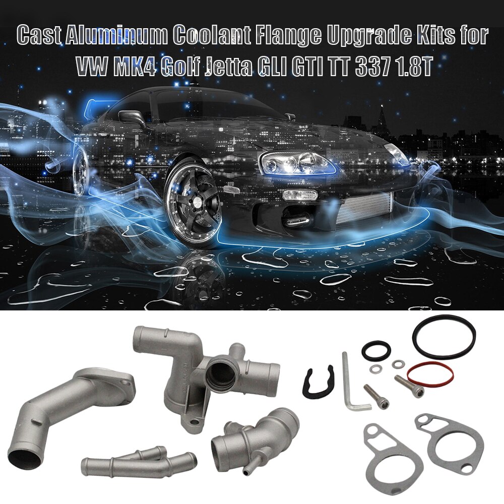 Cast Aluminum Coolant Flange Upgrade Kits for VW MK4 Golf Jetta GLI TT 337 1.8T Car Accessories