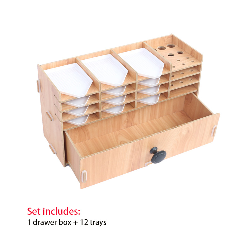 Wooden Drawer Organizer Box Diamond Painting Tray DIY Craft Storage Accessoires Tools Kit Bead Container Organizer Racks: Combination 1