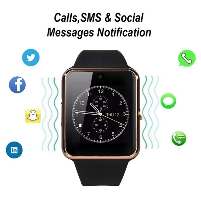 Relojes GT08 Plus para hombre, reloj de Metal con Bluetooth, ranura para tarjeta Sim, mensajes Push para teléfono Android IOS,