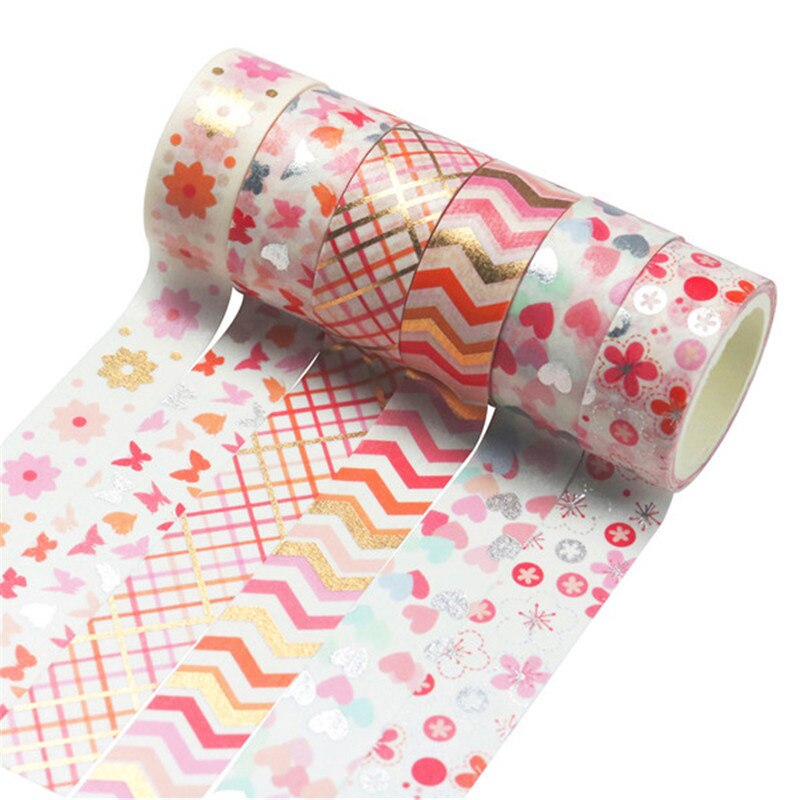 12 unids/set de cinta Washi dorada y plateada, cinta adhesiva de Color sólido, Linda cinta adhesiva decorativa, pegatina para diario de recortes, papelería