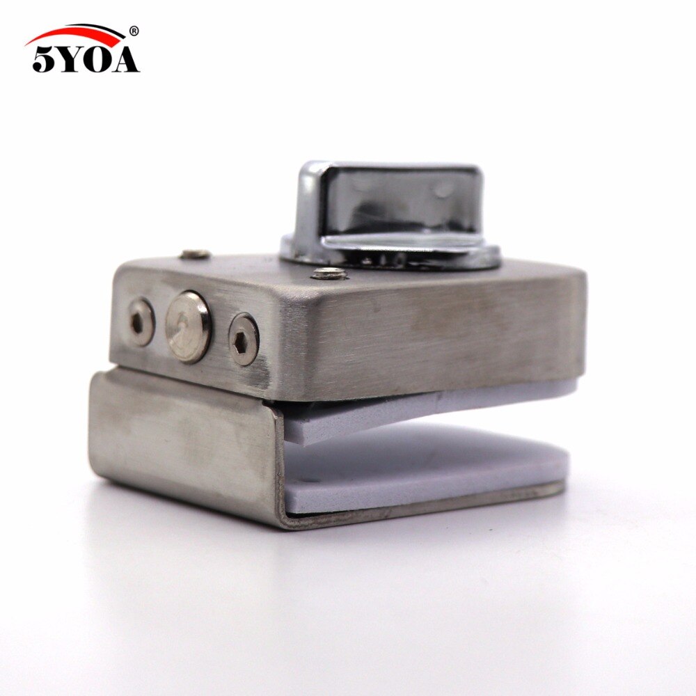 Glass Door Lock Latch Stainless Steel Rotary Knob Open/Close Home Hotel Bathroom Use 10~12mm Door Lock Aluminium Alloy Core