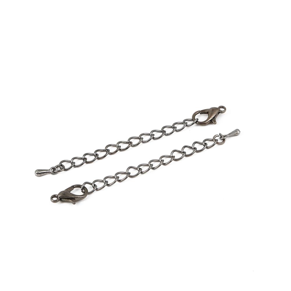 10 sztuk/partii 5.5cm metalowe żelazo rozszerzenie ogon łańcuch kropla wody karabińczyk dla DIY bransoletka naszyjnik akcesoria do wyrobu biżuterii: Gunmetal