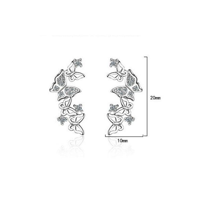 925 Sterling Silber Schmuck Koreanische Fliege Zirkon Ohrringe Für Frauen pendientes Ohrringe Brincos S-E355