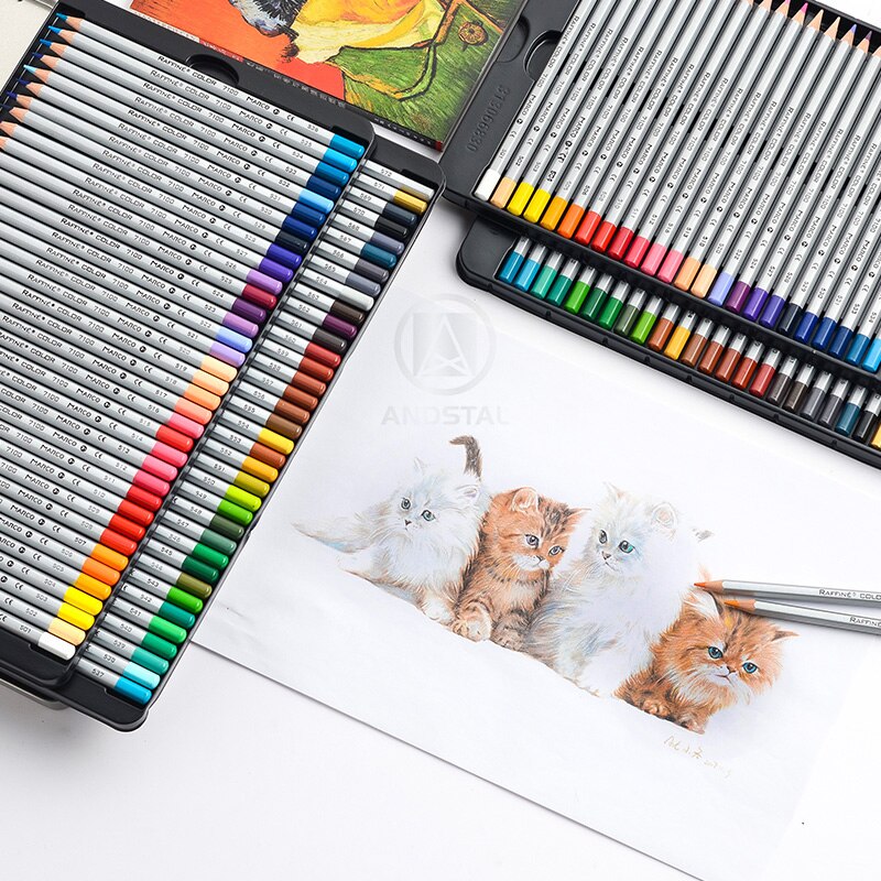 Marco 24/36/48/72 Colors Raffine Fine Artist Oil Color Pencil pack set Andstal for drawing Colour colored pencils 72 school