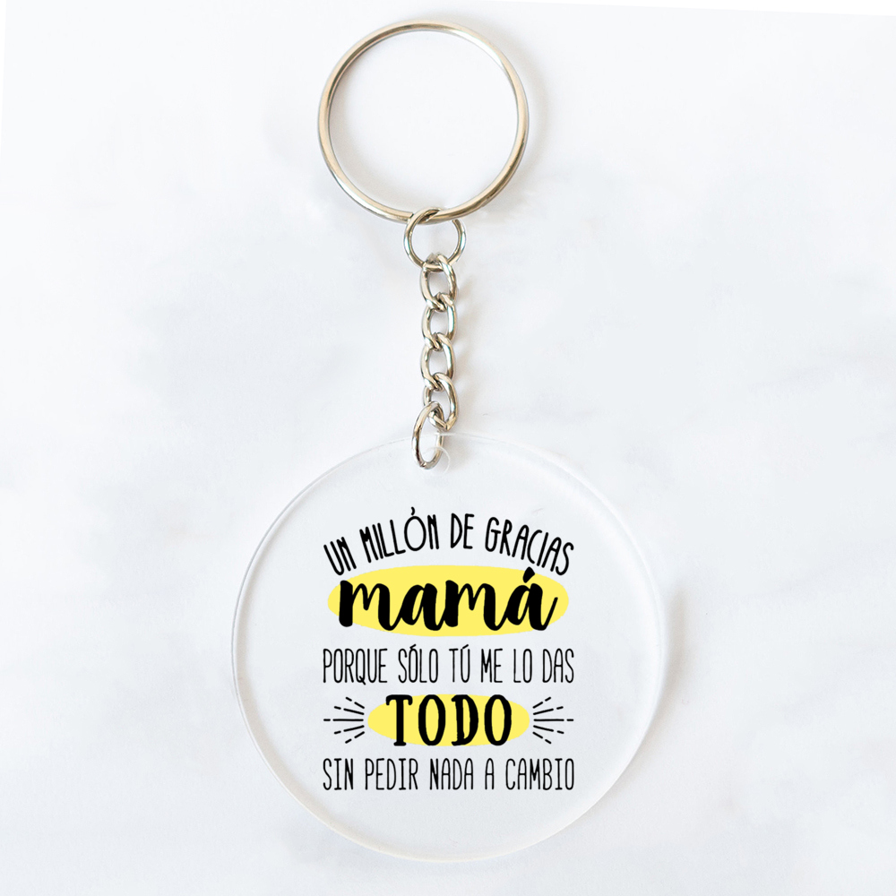 Best Mom in The World Spanish Printed Key Chains Keychain Acrylic Keyring Mama Key Ring Mother's Day Birthady for Mother: Clear
