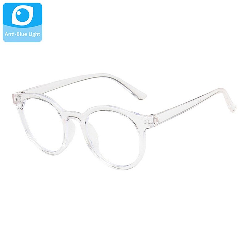 Gafas de protección contra luz azul redonda ultraligera, montura para niños, lentes transparentes, gafas para niños, gafas para niños, gafas para niñas: Transparente