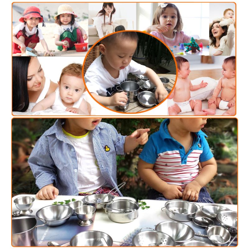 Rvs Kids Huis Keuken Speelgoed Koken Cookware Potten Pannen Pretend Play Playset Gebruiksvoorwerpen