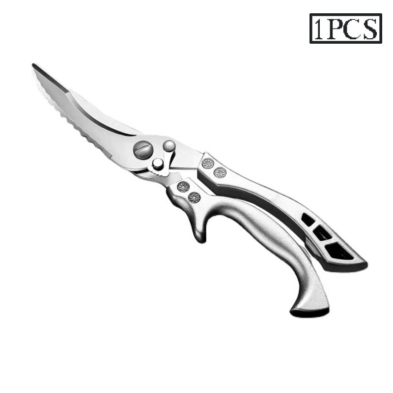 Professional Stainless Steel Kitchen Scissors Chicken Bone Scissors Chicken Duck Fish Cutter Shears Cook Scissors: 1pcs