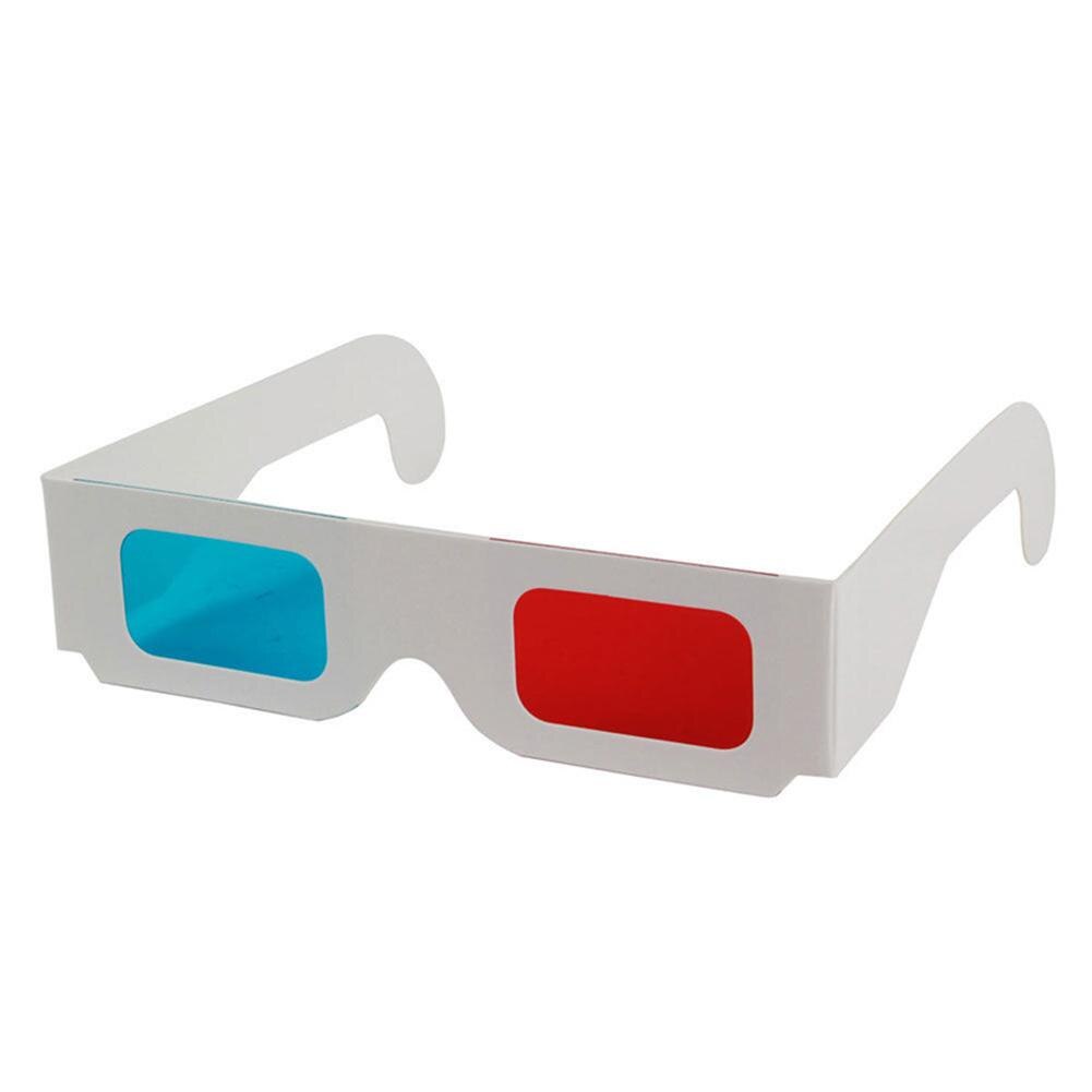 10 stk / parti universalpapir anaglyf 3d glas papir 3d briller se anaglyf rød / blå 3d glas til filmvideo ef  r20